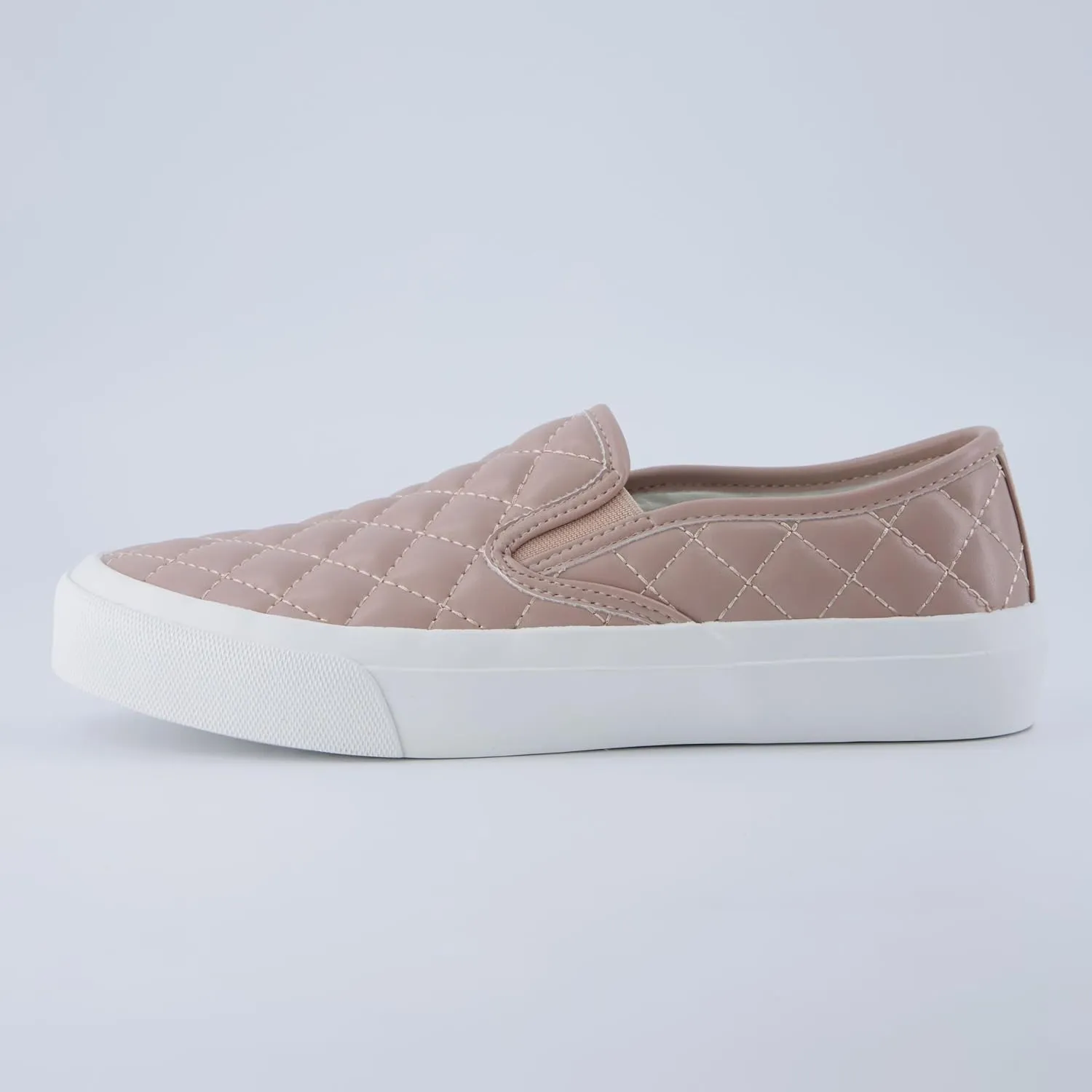 CUSHIONAIRE Faze Women’s Quilted Slip-On Sneaker – Faux Leather Casual Shoe with Memory Foam Insole & Rubber Outsole