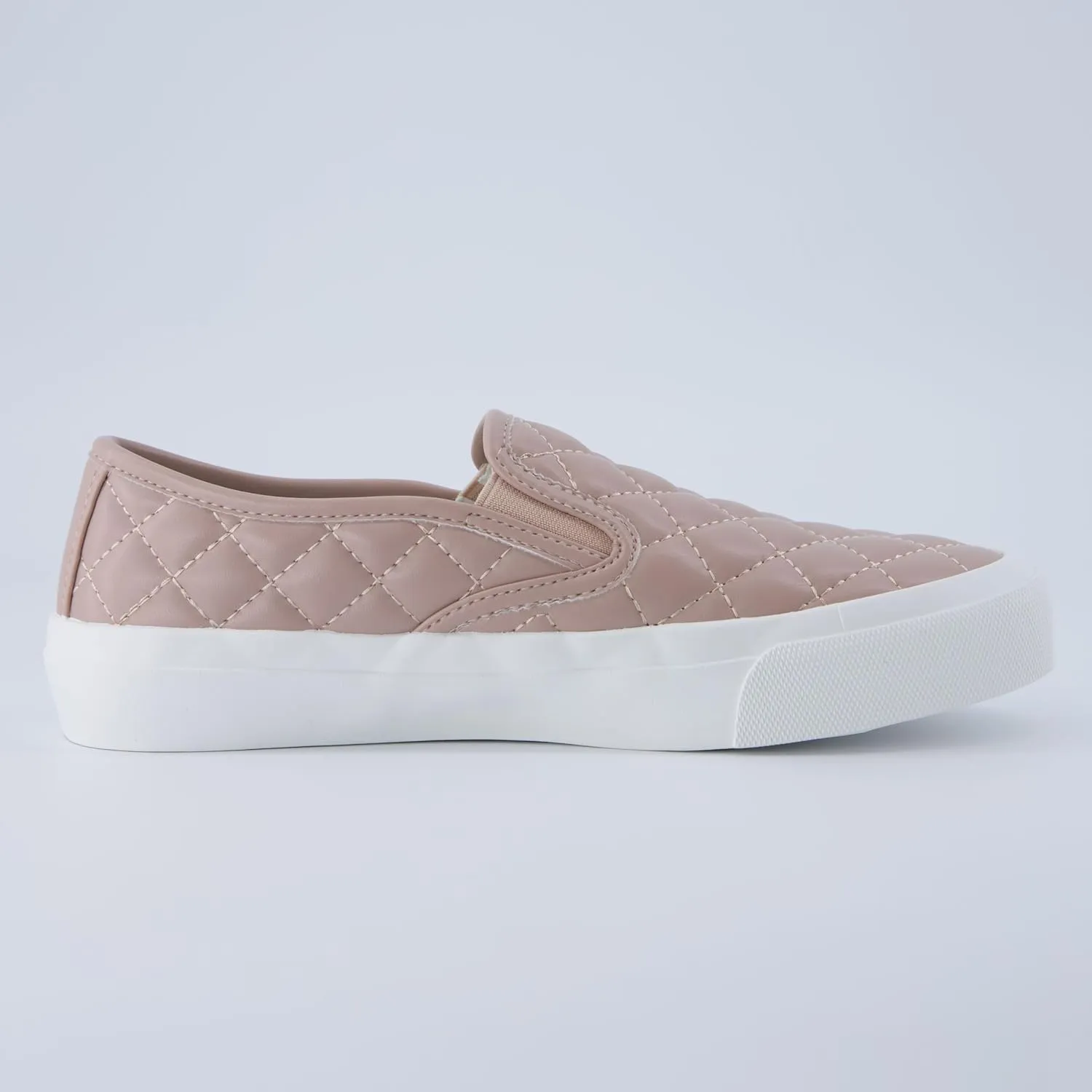 CUSHIONAIRE Faze Women’s Quilted Slip-On Sneaker – Faux Leather Casual Shoe with Memory Foam Insole & Rubber Outsole