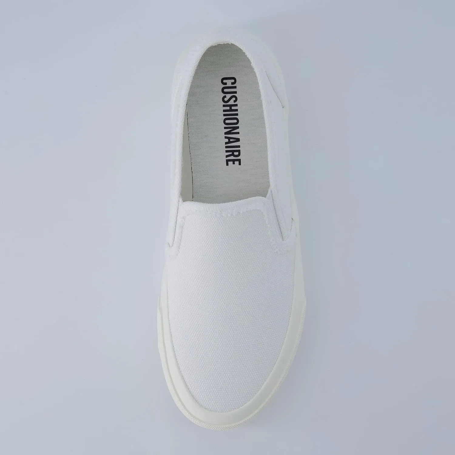 CUSHIONAIRE Fulton Women’s Slip-On Sneaker – Frayed Canvas Casual Shoe with Memory Foam & Flexible Outsole