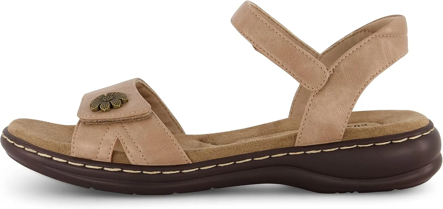 CUSHIONAIRE Women's Bloom comfort sandal with  Comfort Foam and Wide Widths Available