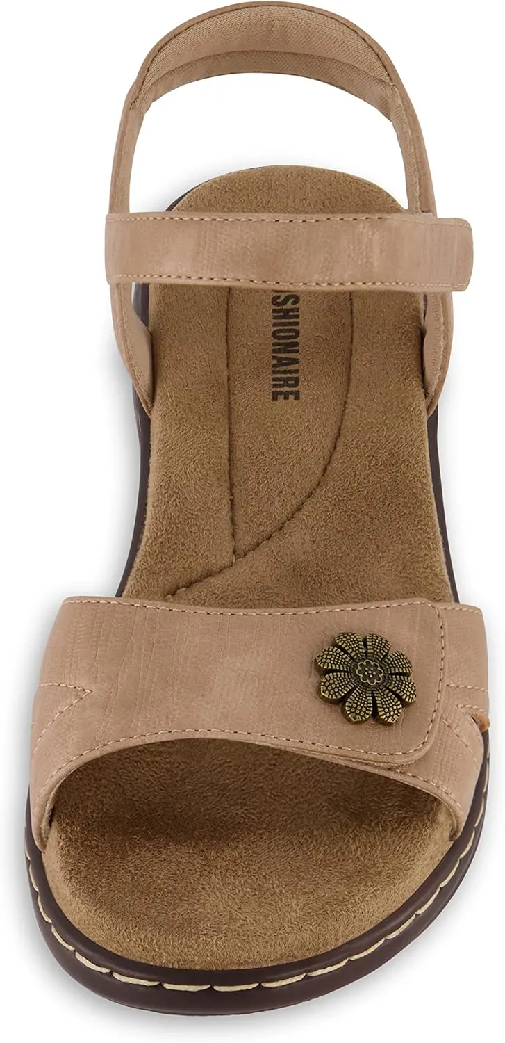 CUSHIONAIRE Women's Bloom comfort sandal with  Comfort Foam and Wide Widths Available