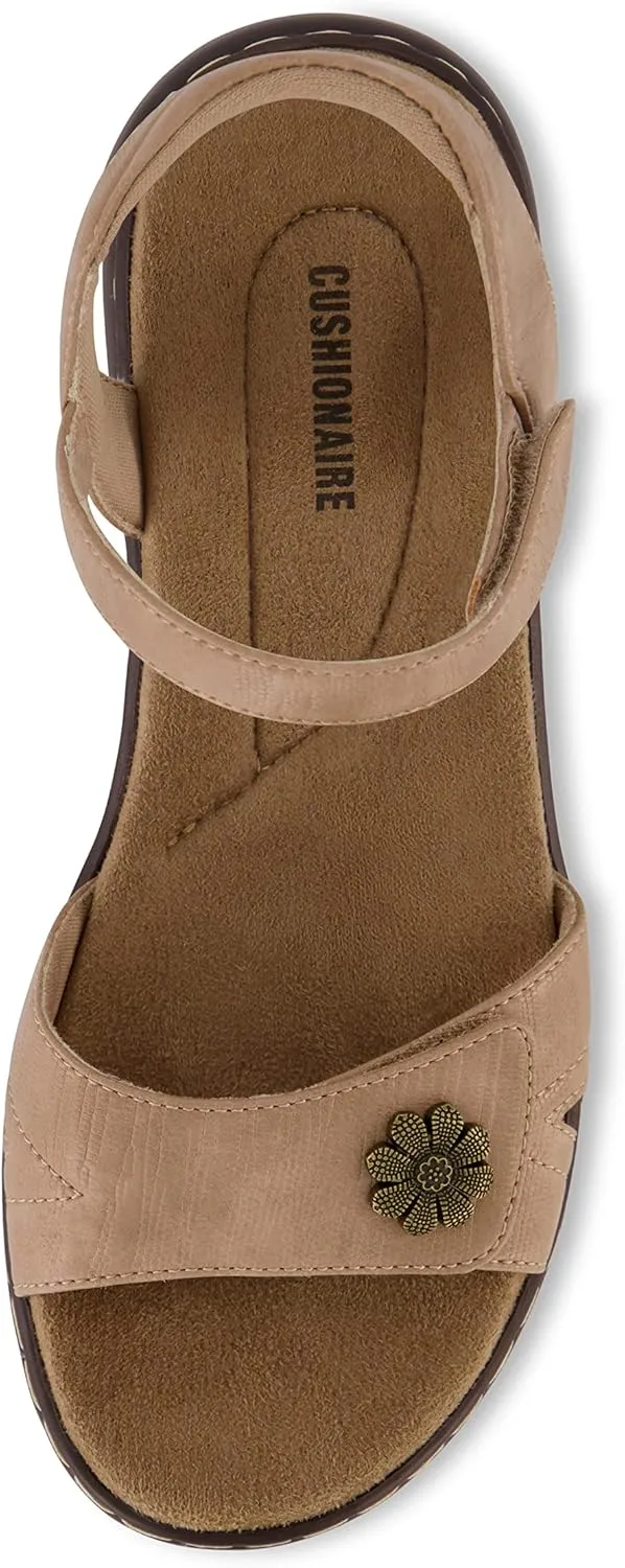 CUSHIONAIRE Women's Bloom comfort sandal with  Comfort Foam and Wide Widths Available