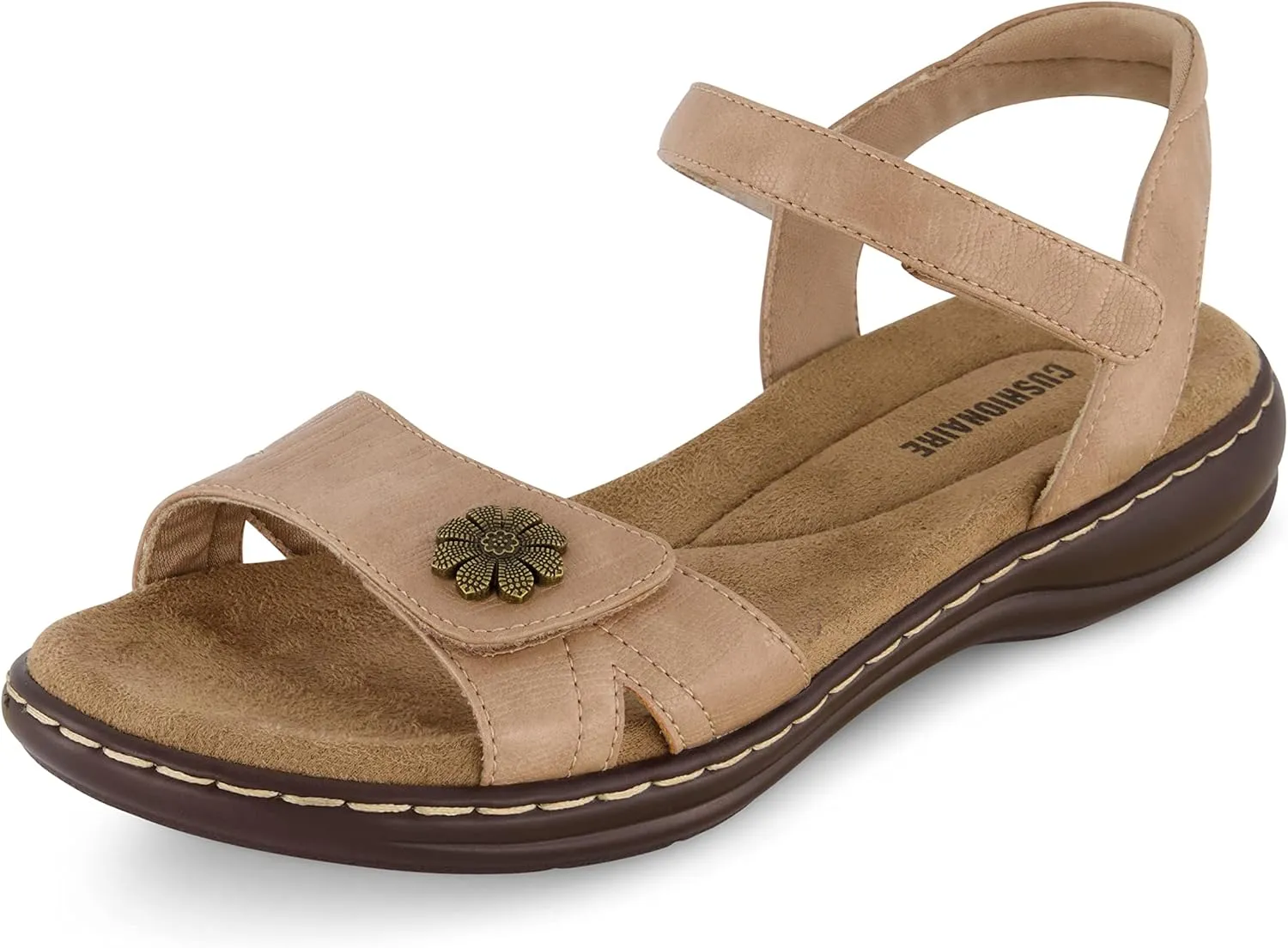 CUSHIONAIRE Women's Bloom comfort sandal with  Comfort Foam and Wide Widths Available