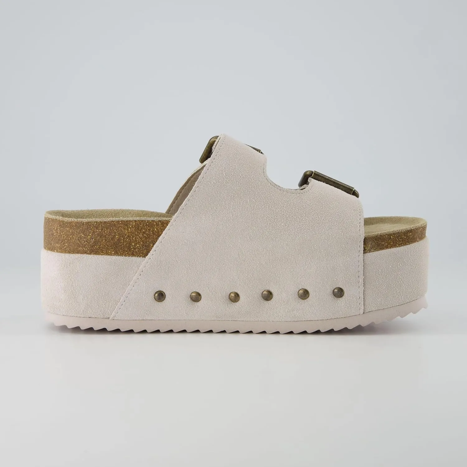 CUSHIONAIRE Women's Guru Genuine Leather footbed platform sandal with  Comfort, Wide Widths Available