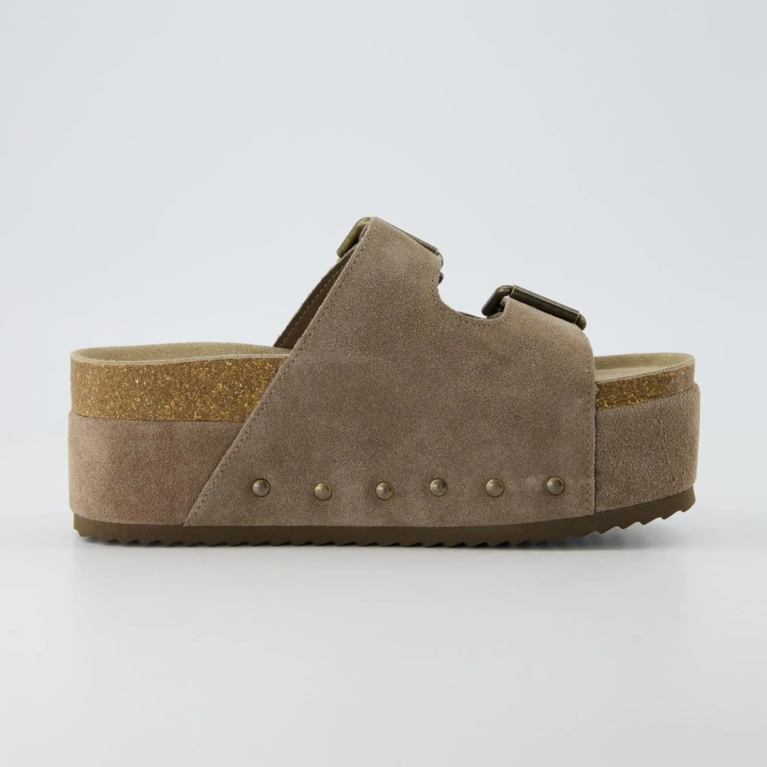CUSHIONAIRE Women's Guru Genuine Leather footbed platform sandal with  Comfort, Wide Widths Available