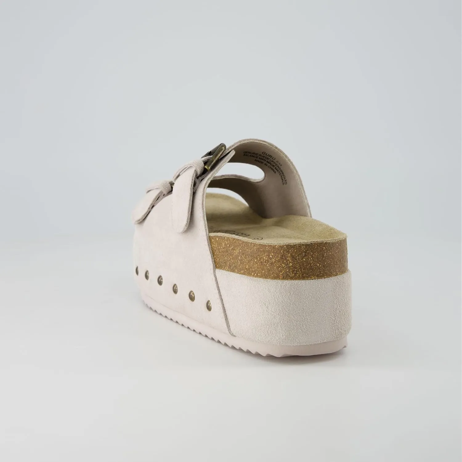 CUSHIONAIRE Women's Guru Genuine Leather footbed platform sandal with  Comfort, Wide Widths Available