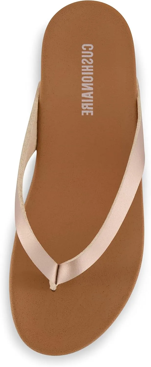 CUSHIONAIRE Women's Jacey thong footbed sandal  Comfort Foam