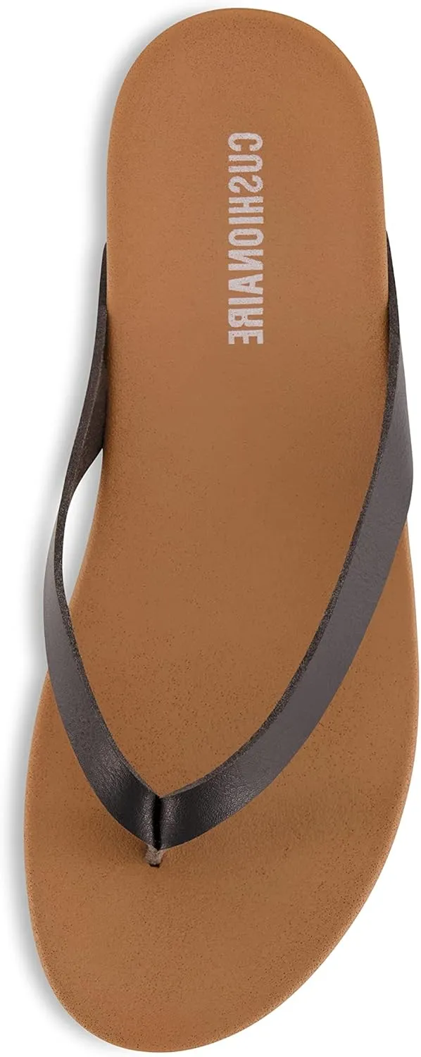 CUSHIONAIRE Women's Jacey thong footbed sandal  Comfort Foam