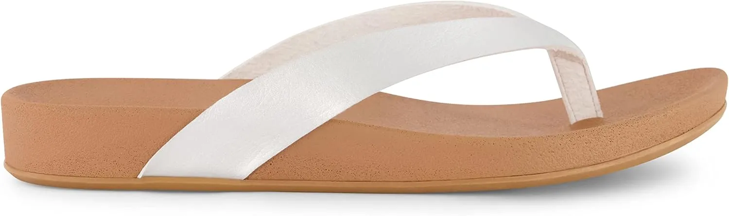 CUSHIONAIRE Women's Jacey thong footbed sandal  Comfort Foam