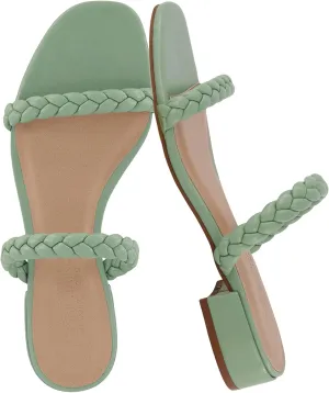 CUSHIONAIRE Women's Neptune braided low block heel sandal  Memory Foam