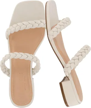 CUSHIONAIRE Women's Neptune braided low block heel sandal  Memory Foam