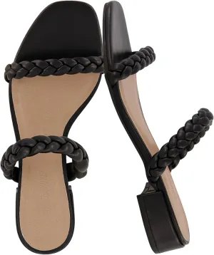 CUSHIONAIRE Women's Neptune braided low block heel sandal  Memory Foam