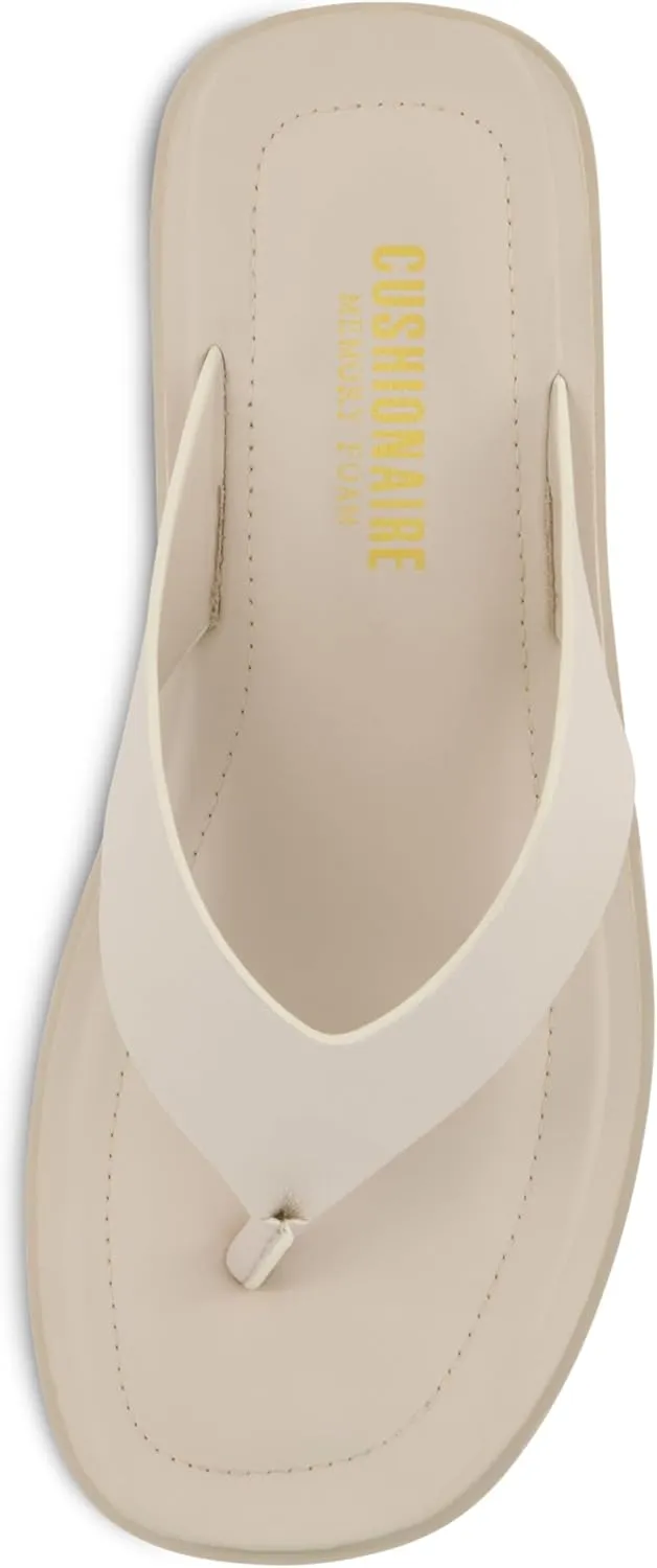 CUSHIONAIRE Women's Pippin thong platform sandal with  Memory Foam