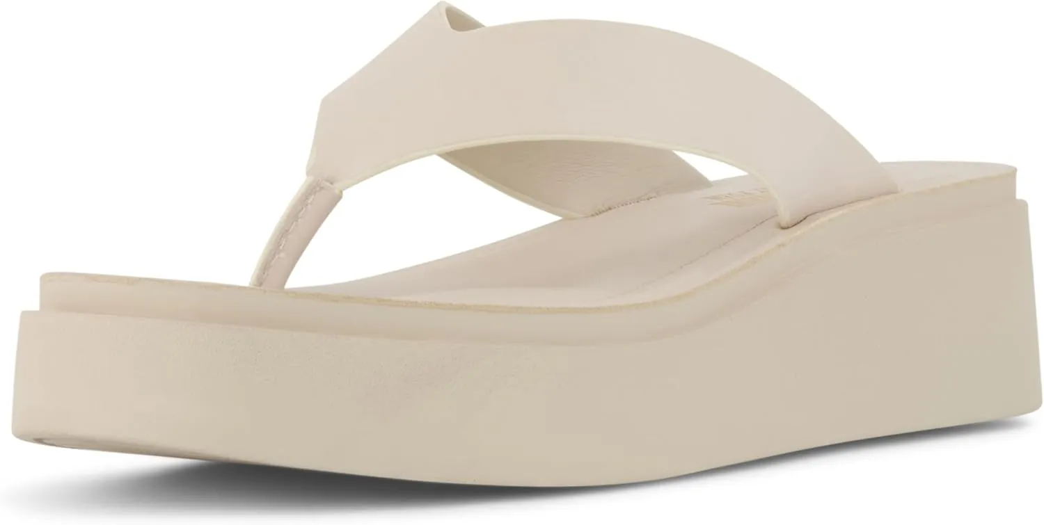 CUSHIONAIRE Women's Pippin thong platform sandal with  Memory Foam