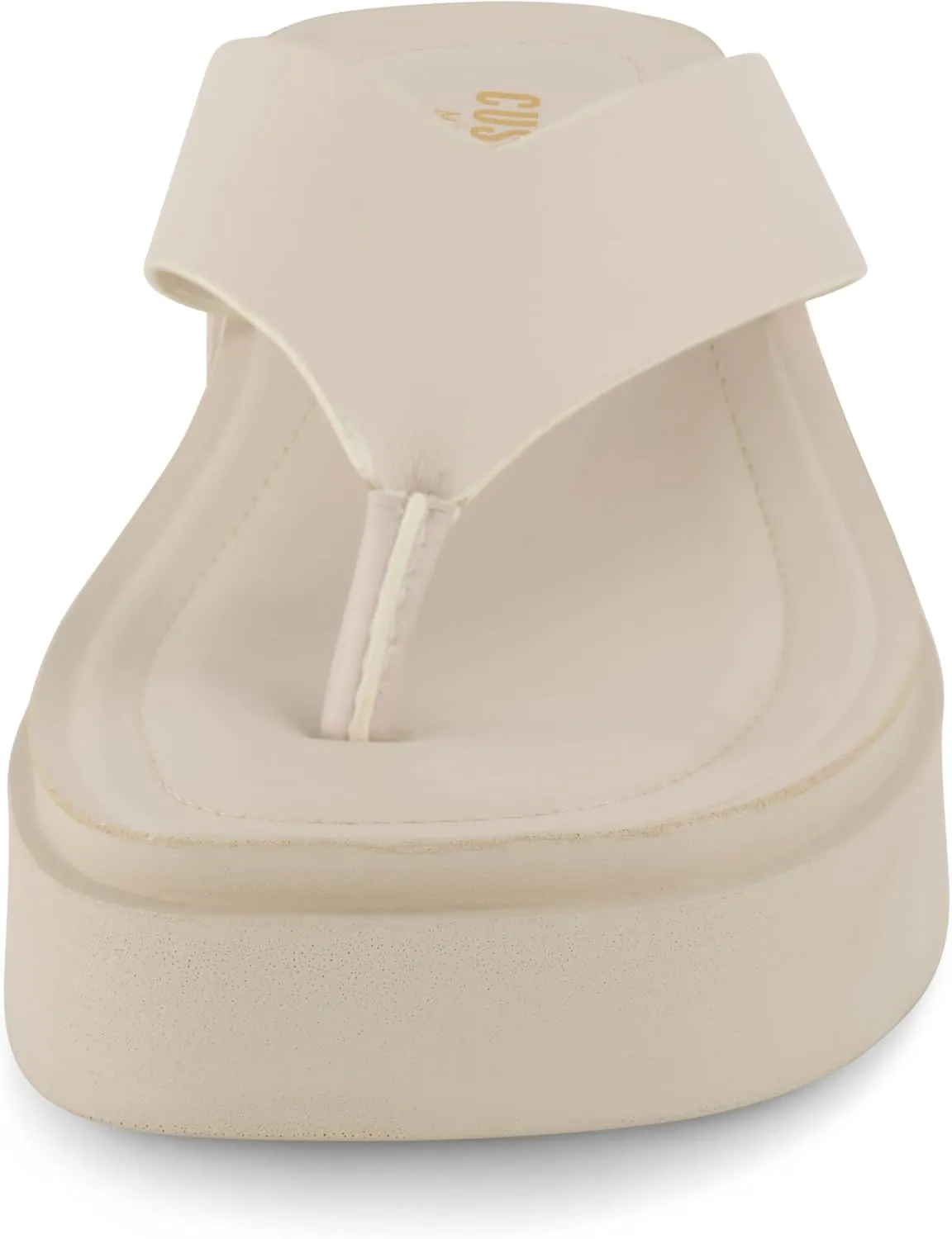 CUSHIONAIRE Women's Pippin thong platform sandal with  Memory Foam