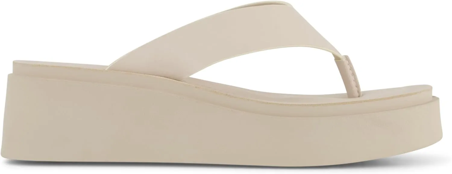 CUSHIONAIRE Women's Pippin thong platform sandal with  Memory Foam