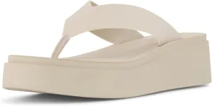 CUSHIONAIRE Women's Pippin thong platform sandal with  Memory Foam