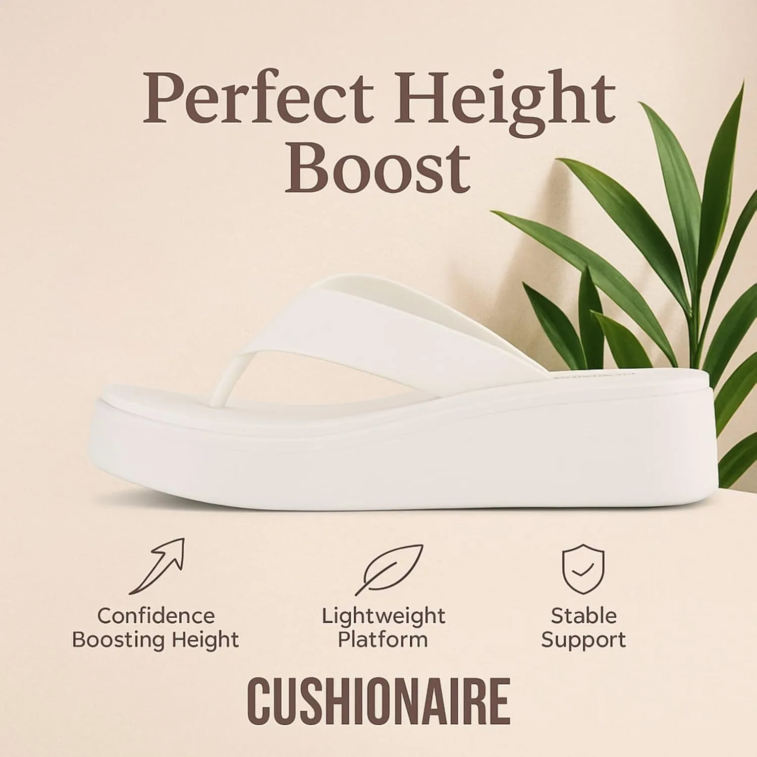 CUSHIONAIRE Women's Pippin thong platform sandal with  Memory Foam