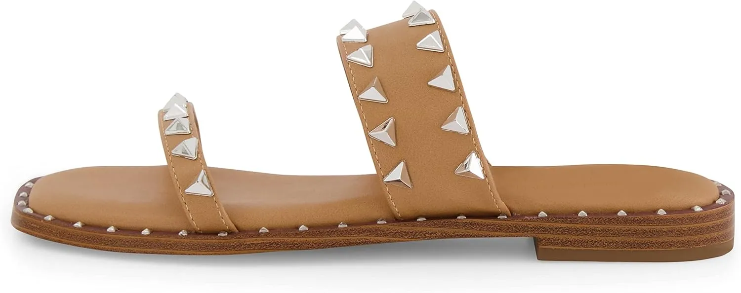 CUSHIONAIRE Women's Visby stud slide sandal  Memory Foam, Wide Widths Available