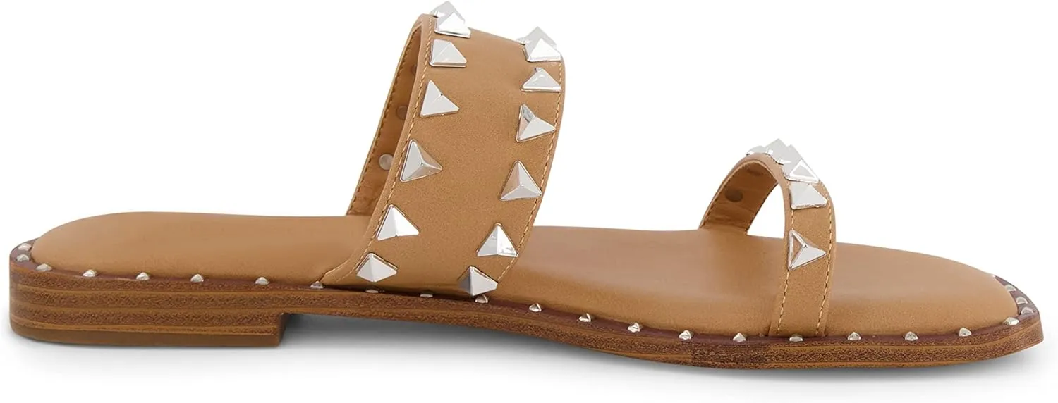 CUSHIONAIRE Women's Visby stud slide sandal  Memory Foam, Wide Widths Available