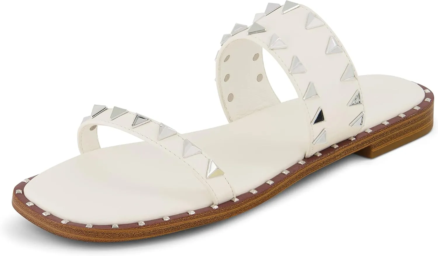 CUSHIONAIRE Women's Visby stud slide sandal  Memory Foam, Wide Widths Available