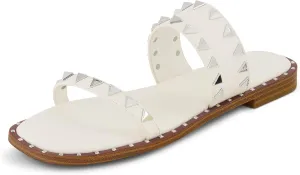 CUSHIONAIRE Women's Visby stud slide sandal  Memory Foam, Wide Widths Available