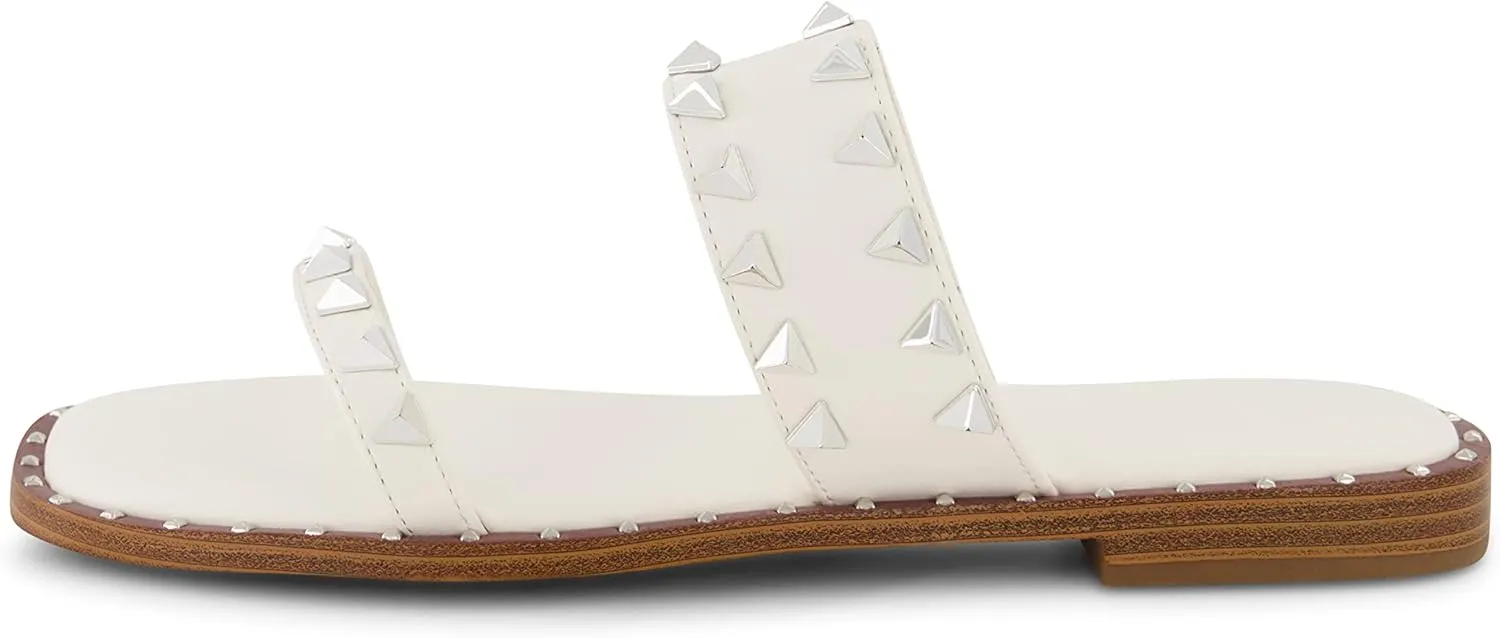 CUSHIONAIRE Women's Visby stud slide sandal  Memory Foam, Wide Widths Available