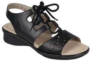 D2758-01 Black Ghillie Tie Womens Rieker Fashion Sandals
