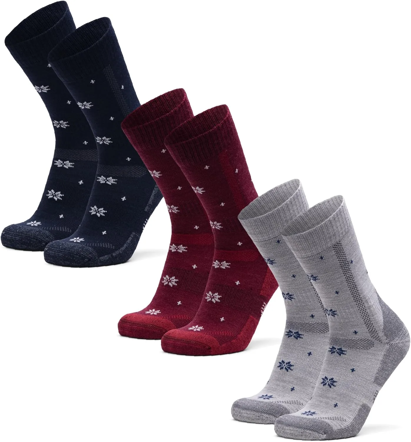 DANISH ENDURANCE Hiking Socks, Merino Wool Socks, Anti Blister, Cushioned, Breathable, Men & Women, 3-Pack