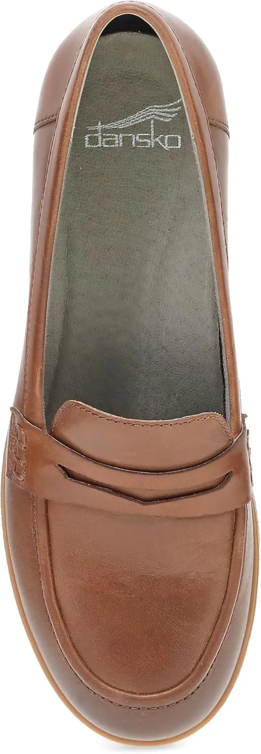 Dansko Danica Heeled Loafer for Women - Waterproof Leather with Rubber Outsole and Leather Stacked Heel for Long-Lasting Style in Any Weather