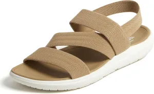 Dearfoams Women's Emilia Slip on Comfortable Cushioned Gore Lightweight Sandal Flat