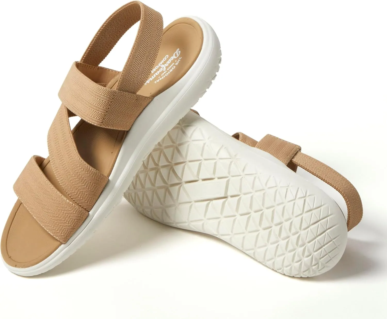 Dearfoams Women's Emilia Slip on Comfortable Cushioned Gore Lightweight Sandal Flat