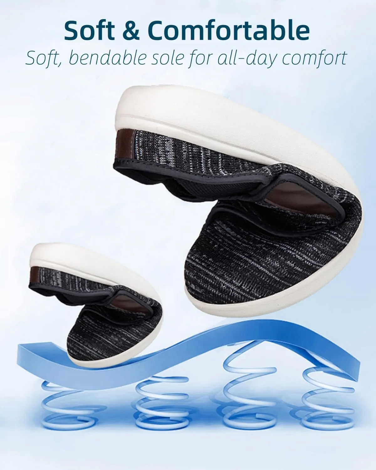 Diabetic Mule for Women Wide Width Clogs Slip on Orthopedic Walking Shoes Summer mesh Neuropathy Slippers Backless Slides with Velcro