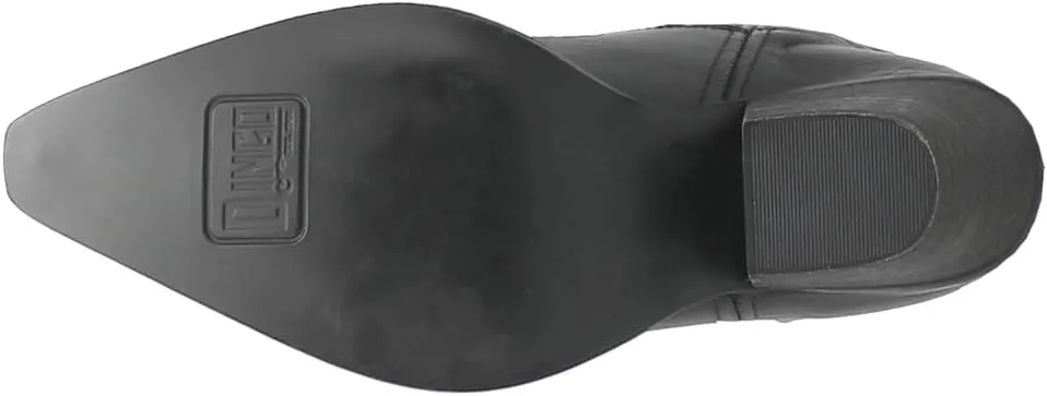 Dingo Womens Raisin Kane Embroidered Snip Toe Casual Boots Over the Knee Mid Heel 2-3" - Black
