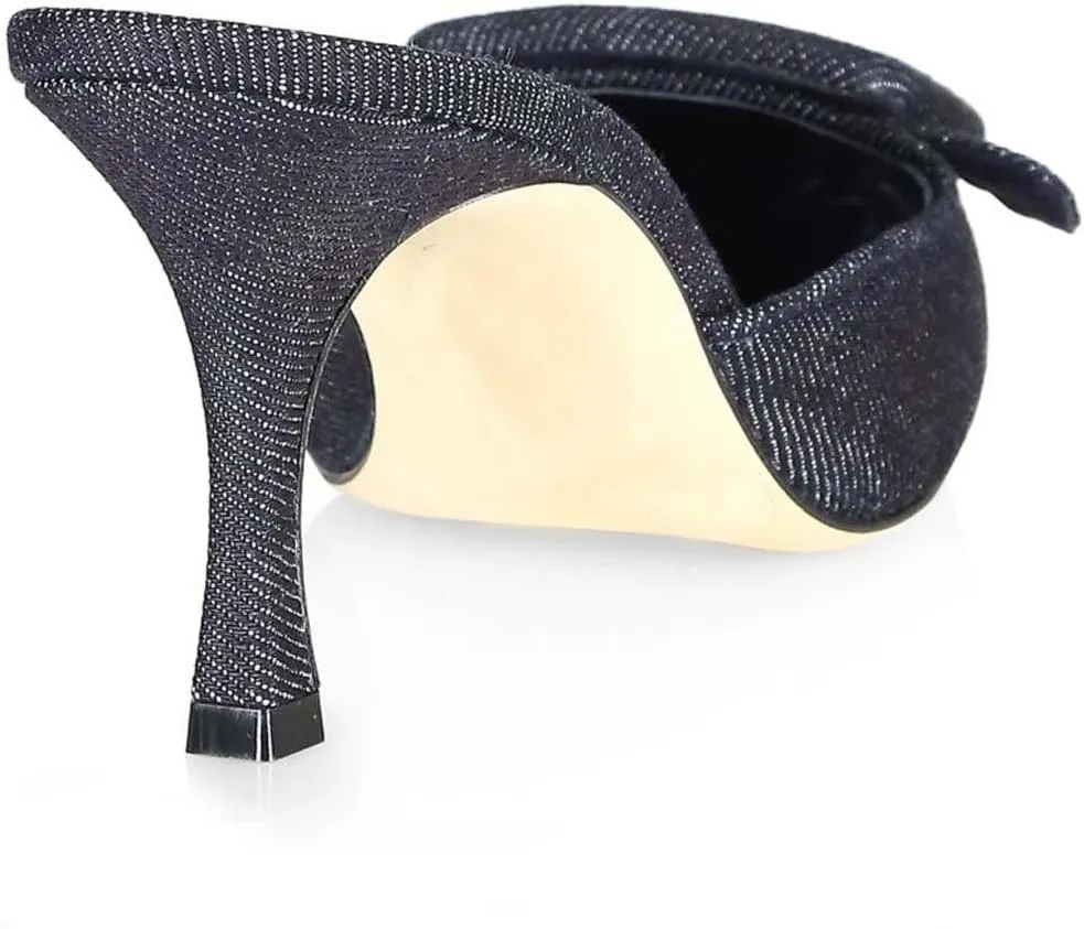 Divanne Heeled Mules for Women, Pointed Toe Slingback Pumps Buckle Kitten Heels Mules Slides Backless Dress Sandals