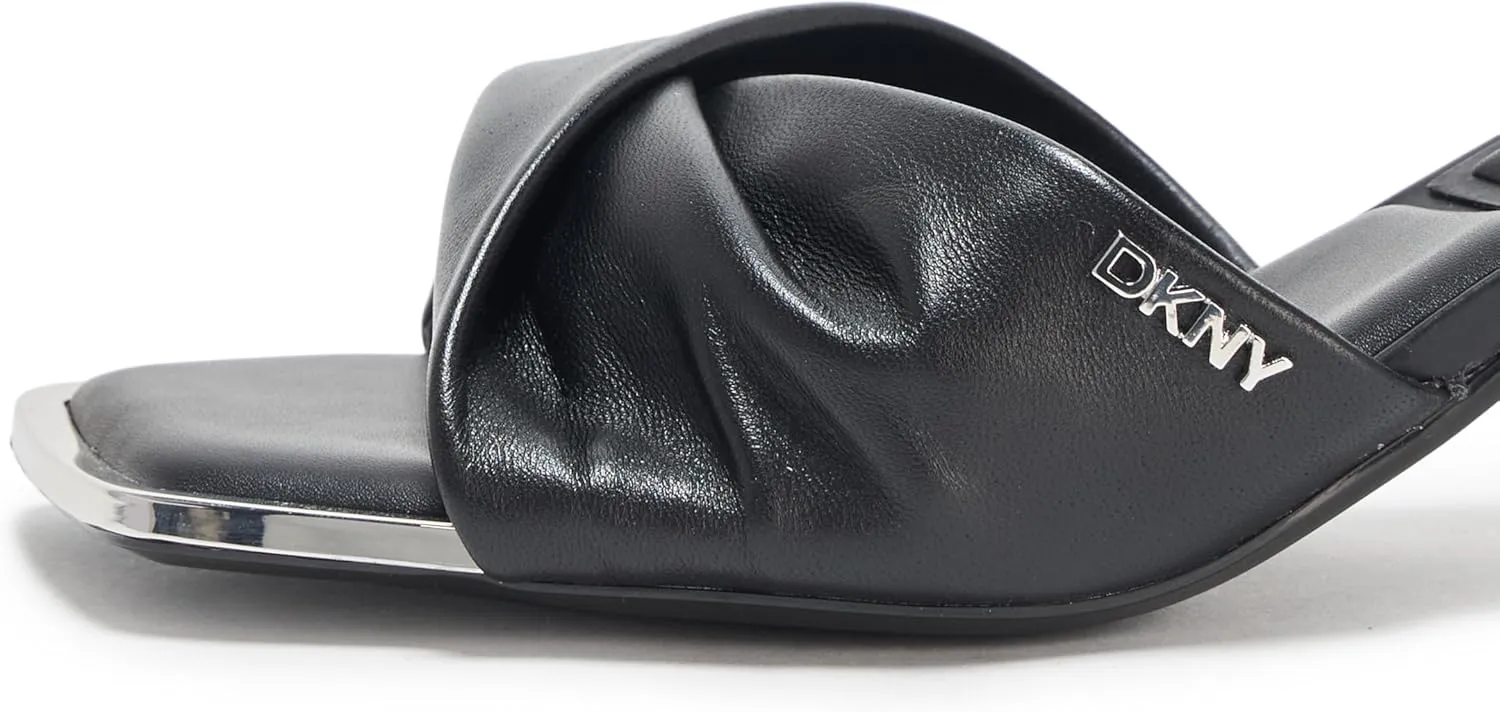 DKNY Women's Jolaine Twist Heel Sandal Mule Heeled