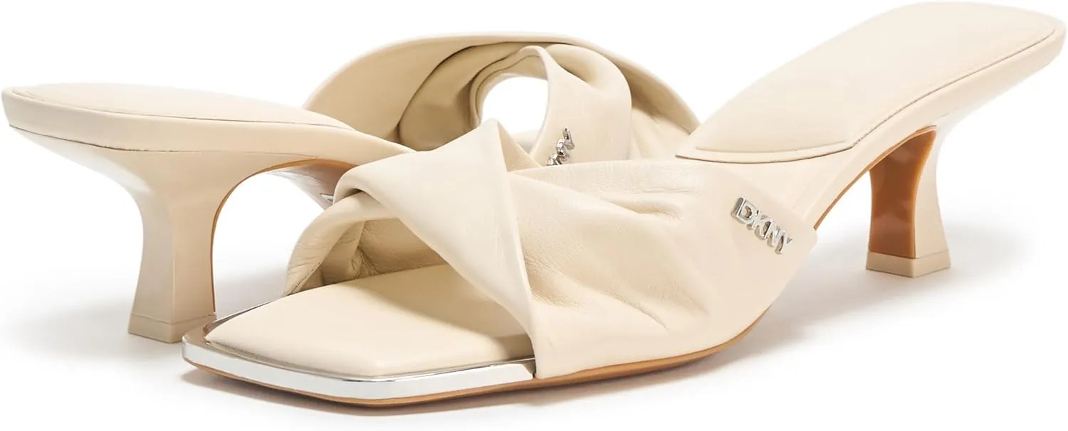 DKNY Women's Jolaine Twist Heel Sandal Mule Heeled