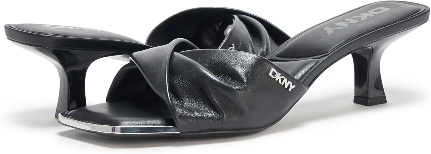 DKNY Women's Jolaine Twist Heel Sandal Mule Heeled