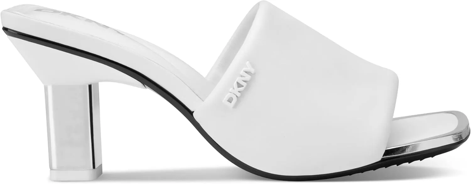 DKNY Women's Kelley Square Toe Heeled Sandal Mule Flat