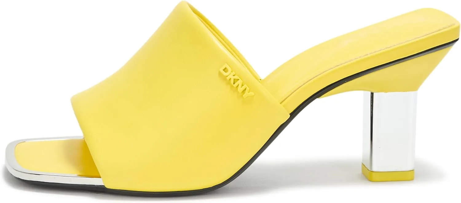 DKNY Women's Kelley Square Toe Heeled Sandal Mule Flat