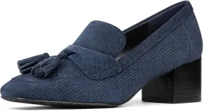 Donald Pliner Women's KRESSIDA Loafer, Navy-Calf Suede, 5.5