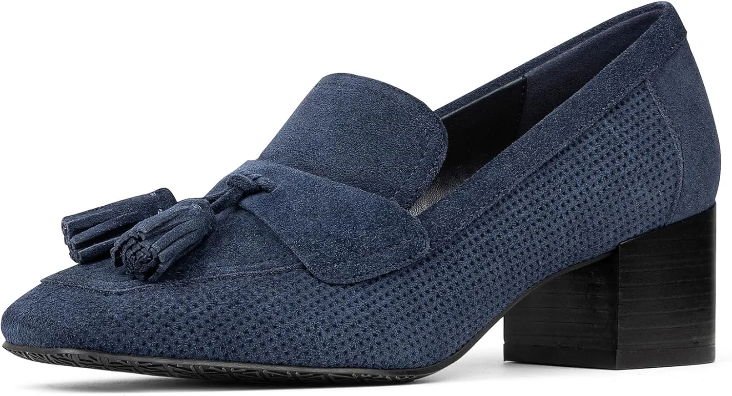 Donald Pliner Women's KRESSIDA Loafer, Navy-Calf Suede, 9