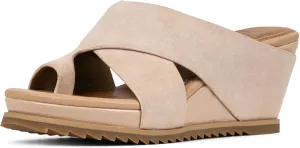 Donald Pliner Women's SISU Wedge Sandal, Sand-Calf Suede, 11