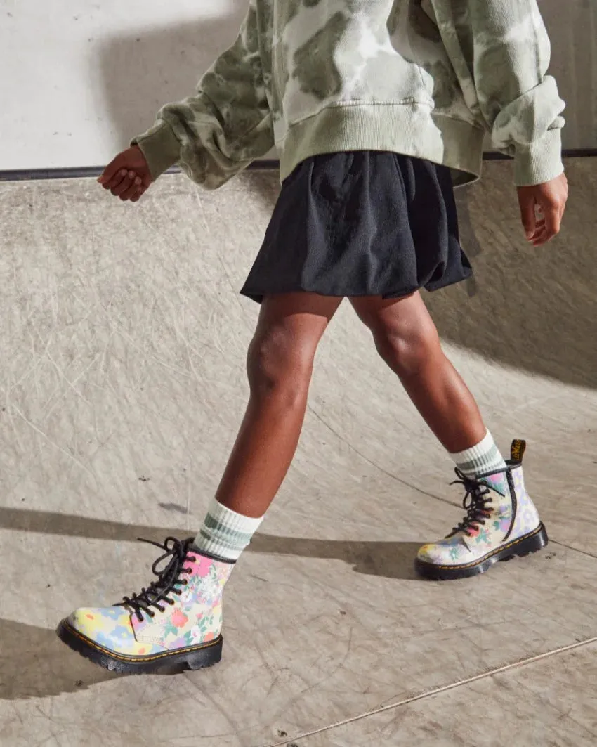 DR MARTENS Juniors Lace Boot w Zip - Floral Mash Up K Hydro