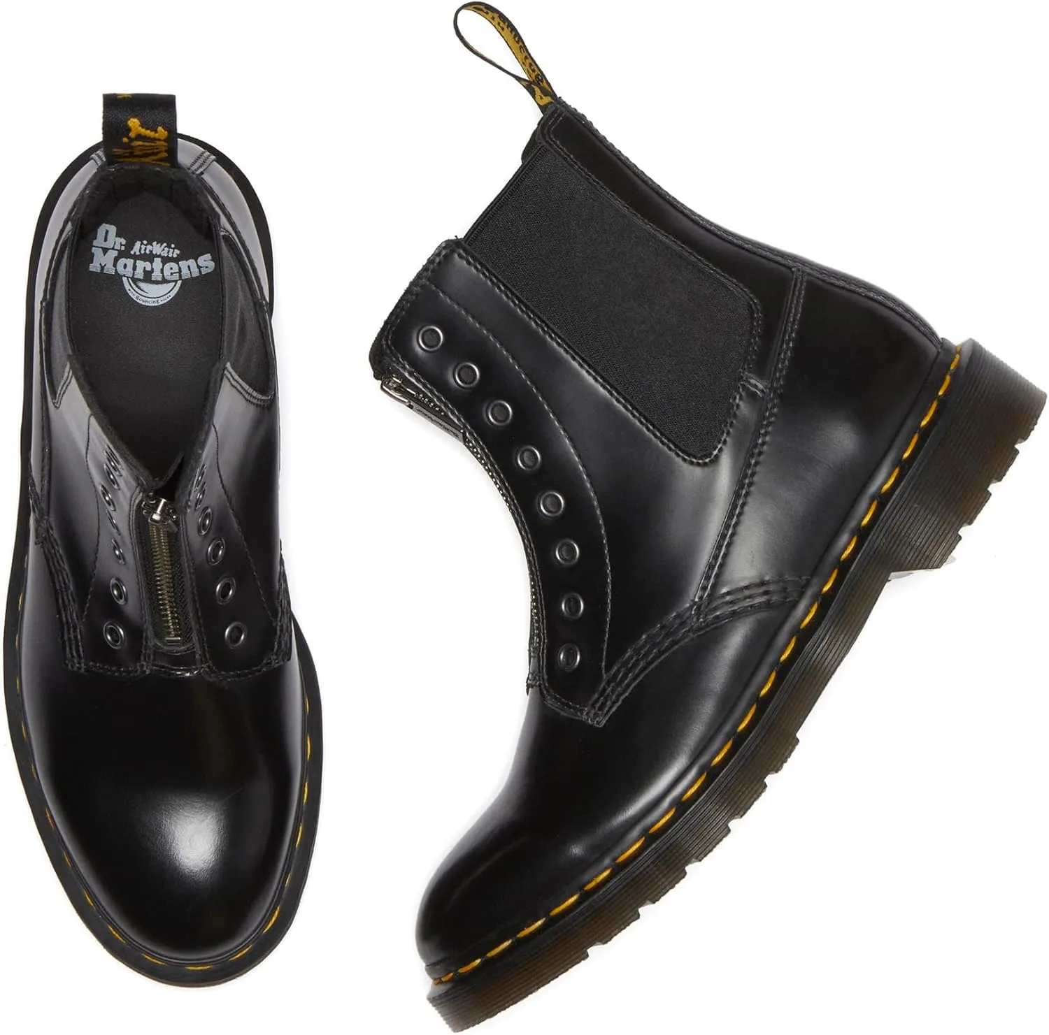 Dr. Martens Men's 1460 Gusset Leather Boots Fashion