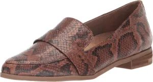 Dr. Scholl's Shoes Womens Faxon Too Slip-On Casual Dress Loafer Brown Snake Print 7 M