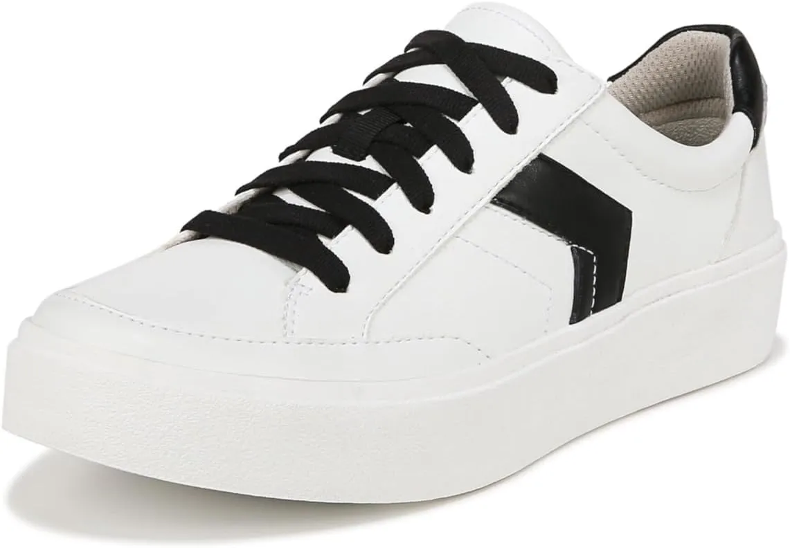 Dr. Scholl's Shoes Womens Madison Lace Sneaker Oxford White/Black Smooth 8 M