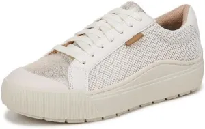 Dr. Scholl's Womens Time Off Sneaker Off White/Gold Smooth 9 M