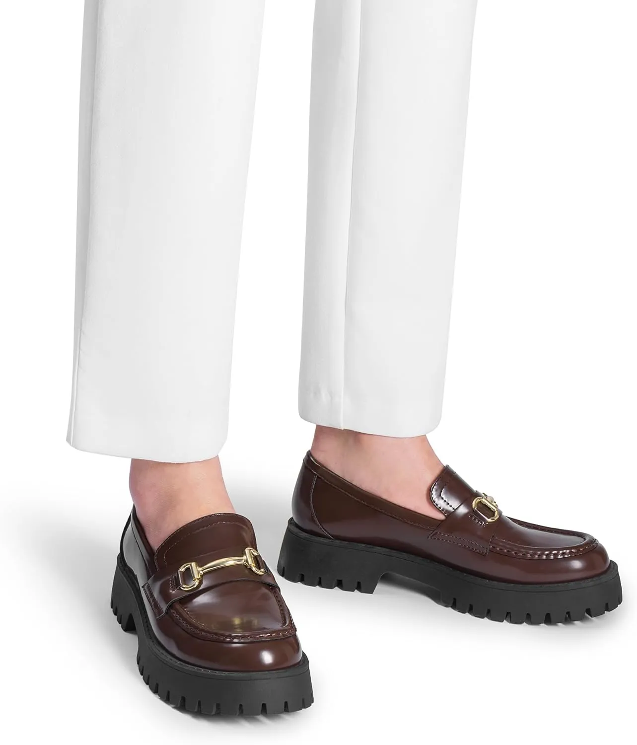 DREAM PAIRS Loafers for Women Platform Chunky Penny Loafer Slip On Casual Dressy Business Shoes with Arch Support