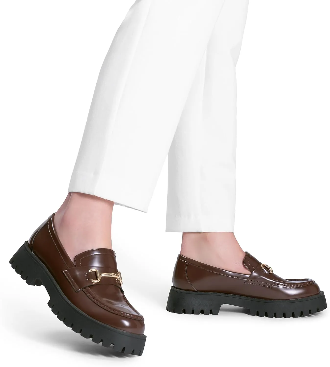 DREAM PAIRS Loafers for Women Platform Chunky Penny Loafer Slip On Casual Dressy Business Shoes with Arch Support